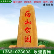8米高大型景觀黃蠟石 景區(qū)刻字標志石 編號4307